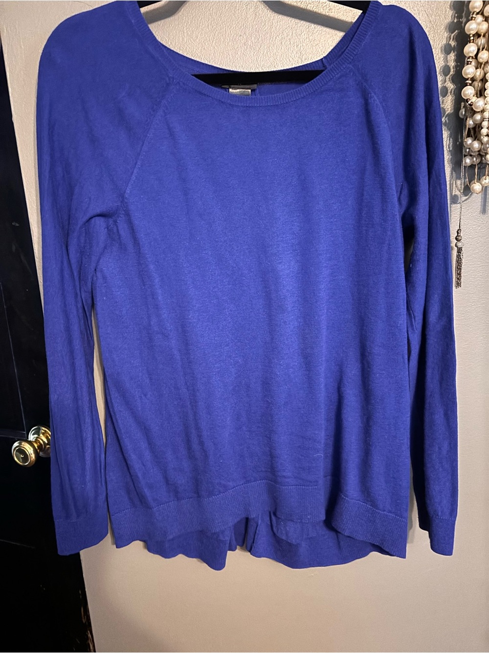 Ann Taylor Cobalt Blue Scoop Neck Lightweight Sweater